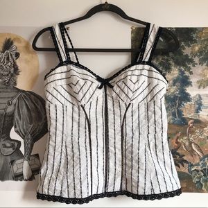 Corset White Top NANETTE LEPORE Vintage